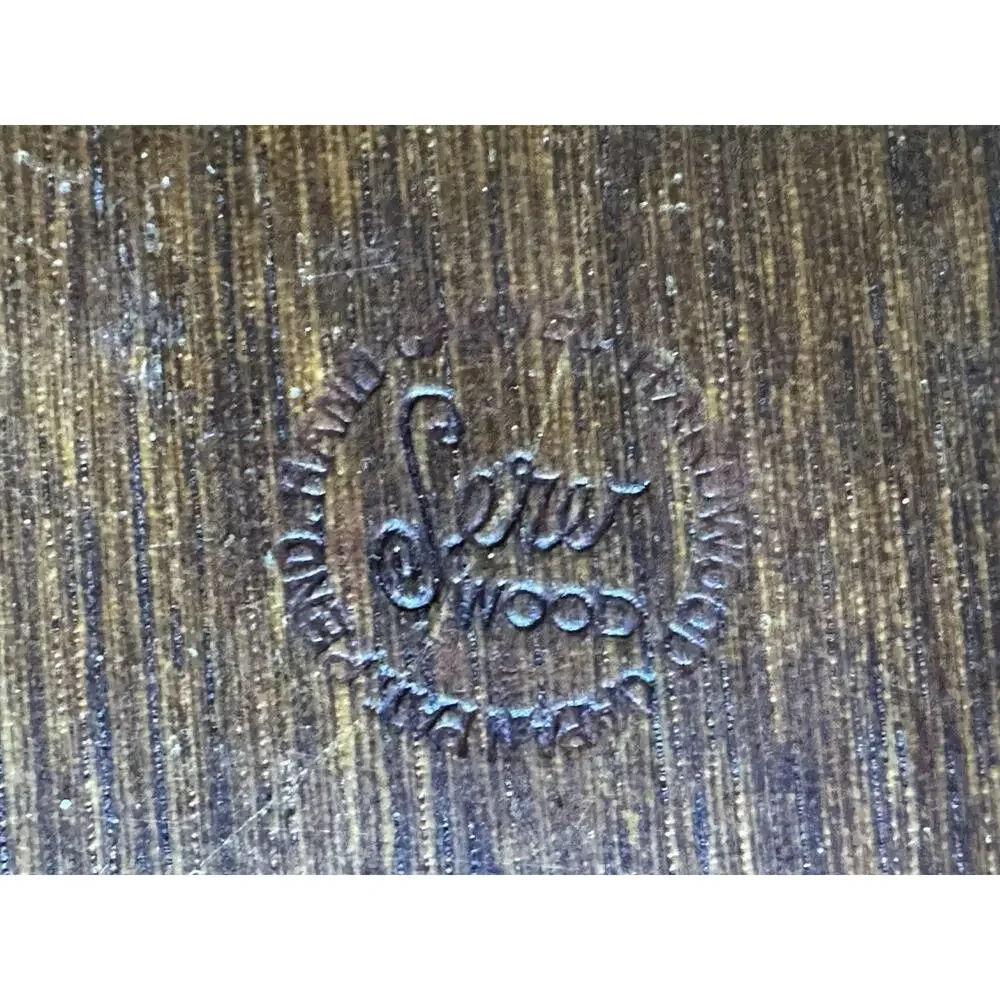Vintage Fred Press Serving Platter Serv Wood Fruit Ceramic Cheese Board Tray